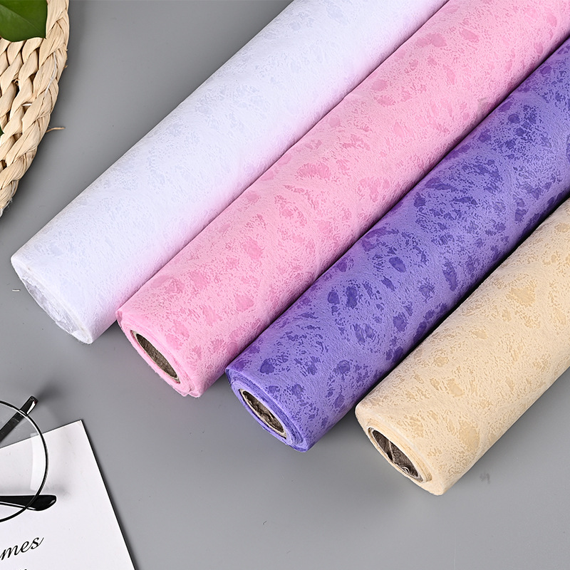Custom color pattern flower packing paper non-woven printing flower wrapping material